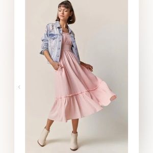 Francesca's smocked midi dress, NWT